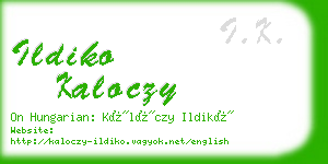 ildiko kaloczy business card